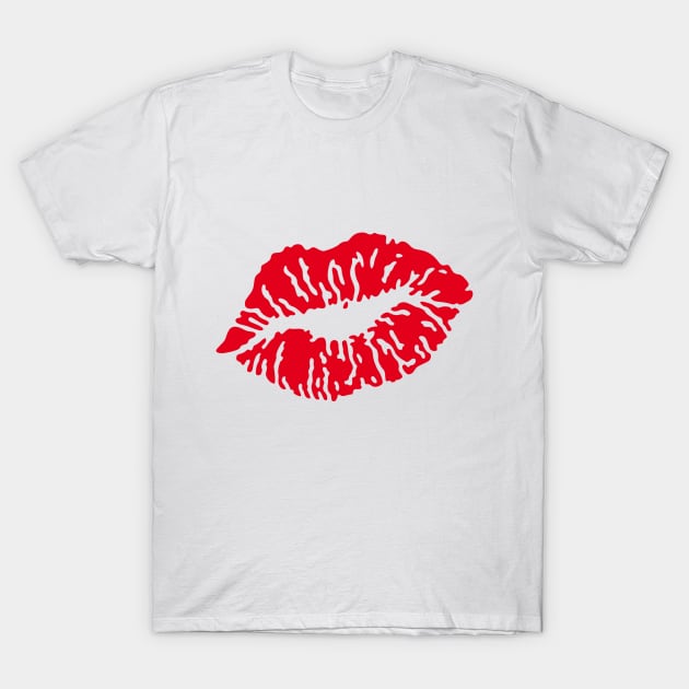 Kissing Lips / Kussmund / Baiser / Beso / Bacio / Pruilen (Red) T-Shirt by MrFaulbaum